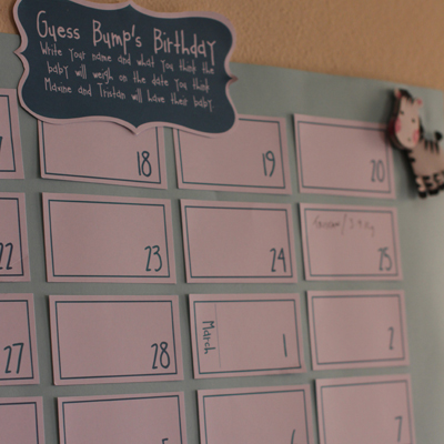 Baby shower guess the due date calendar