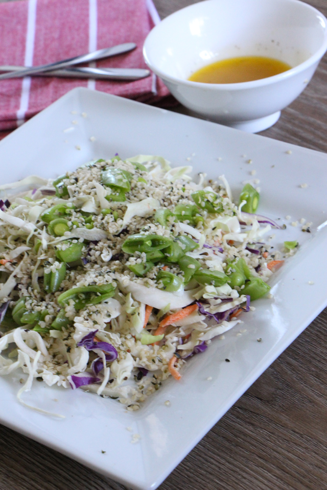 Hemp Seed Salad with a Lemon Pepper Dressing - vegan