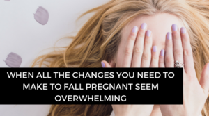 When all the changes you need to make to fall pregnant seem overwhelming