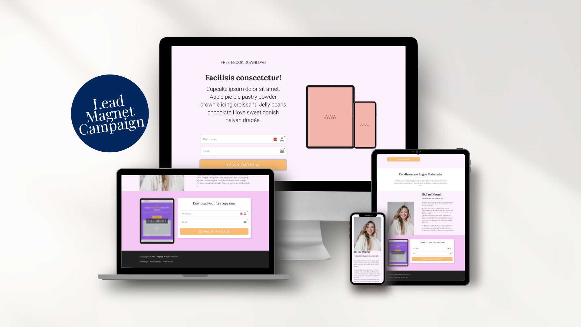 Preview of the lead magnet page template